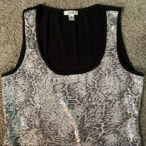 Cache | sequin animal print tank - Picture 2 of 7